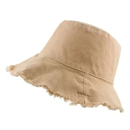 Wide Brim Cotton Sun Bucket Hat