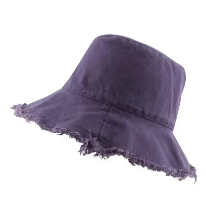 Wide Brim Cotton Sun Bucket Hat