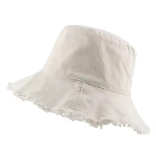 Wide Brim Cotton Sun Bucket Hat