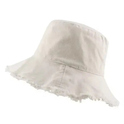 Wide Brim Cotton Sun Bucket Hat