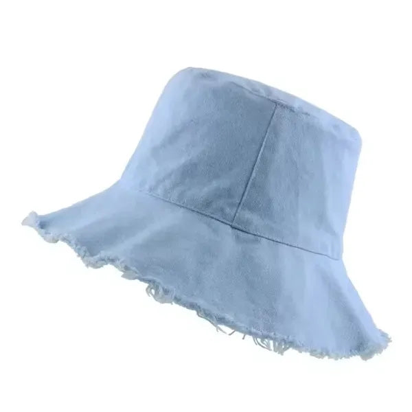 Wide Brim Cotton Sun Bucket Hat