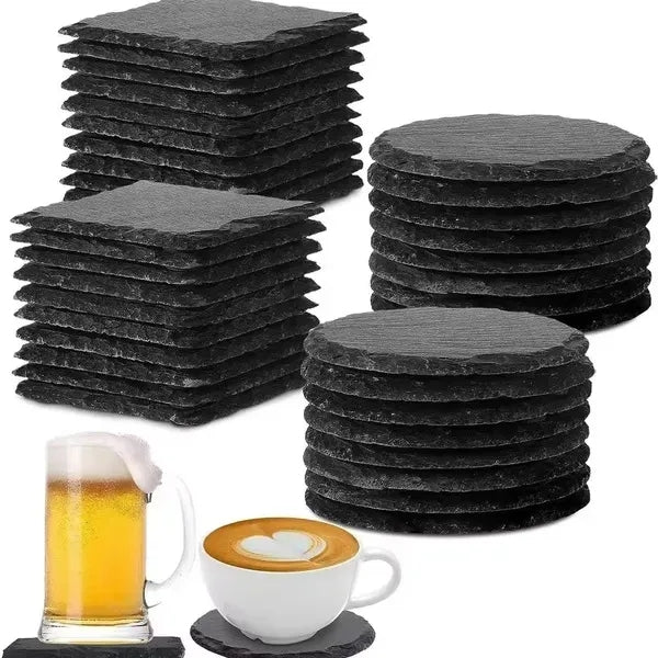 Black Slate Stone Coasters