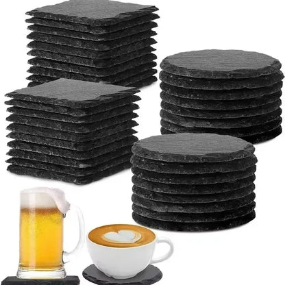 Black Slate Stone Coasters