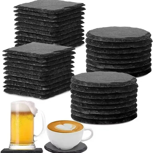 Black Slate Stone Coasters