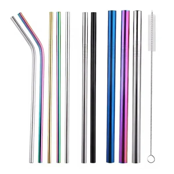 12 Piece Metal Straw Set