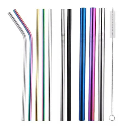 12 Piece Metal Straw Set