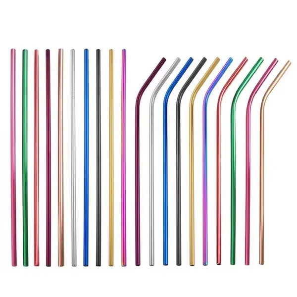 12 Piece Metal Straw Set