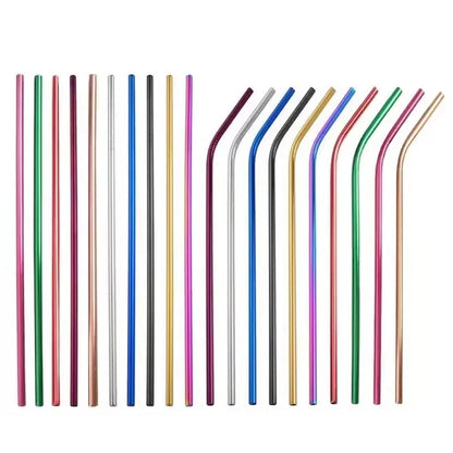 12 Piece Metal Straw Set