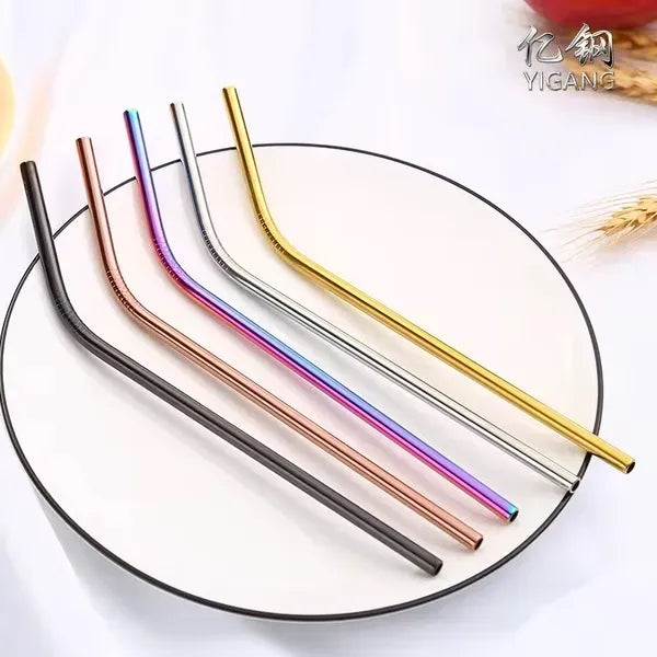 12 Piece Metal Straw Set