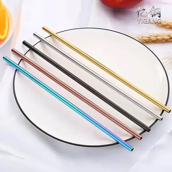 12 Piece Metal Straw Set