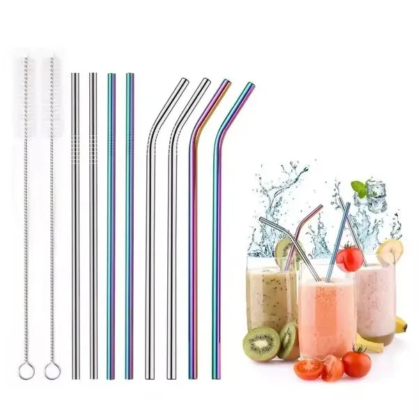 12 Piece Metal Straw Set