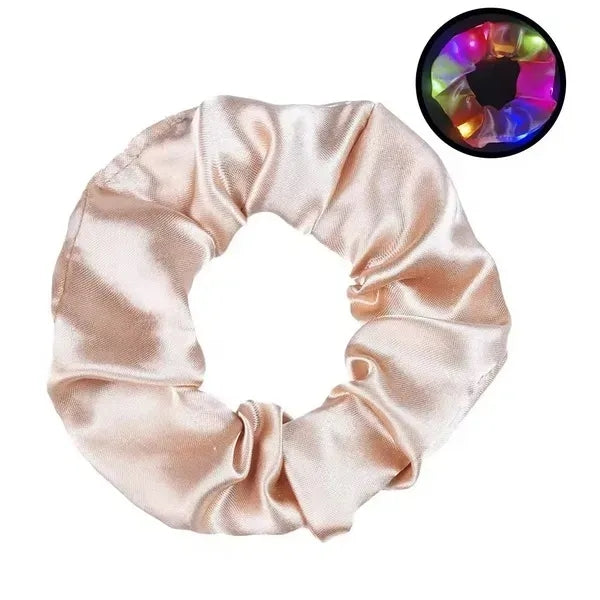 LED Satin Hair Scrunchies Elastic Bands Ties