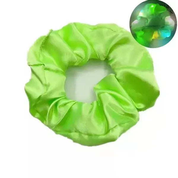 LED Satin Hair Scrunchies Elastic Bands Ties