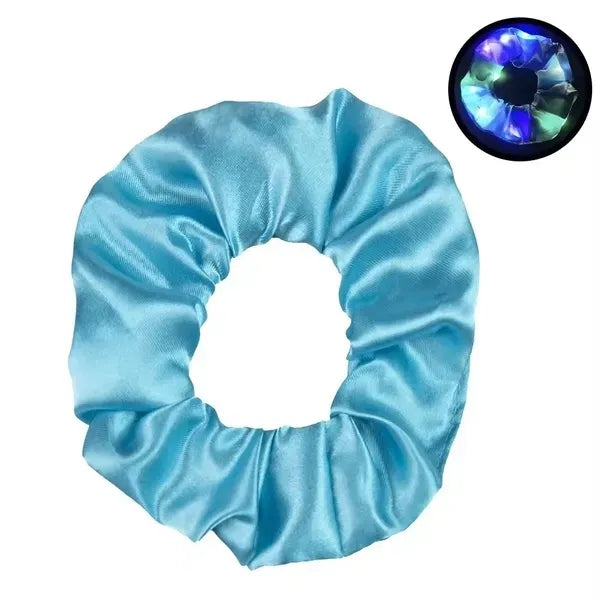 LED Satin Hair Scrunchies Elastic Bands Ties