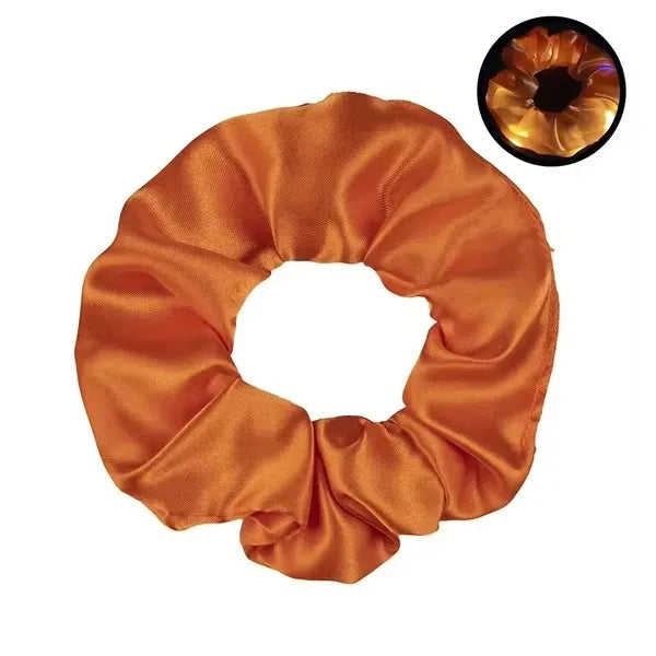 LED Satin Hair Scrunchies Elastic Bands Ties