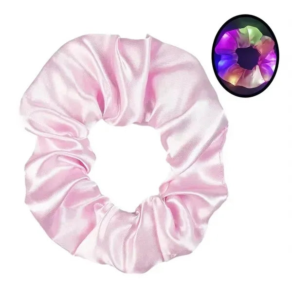 LED Satin Hair Scrunchies Elastic Bands Ties