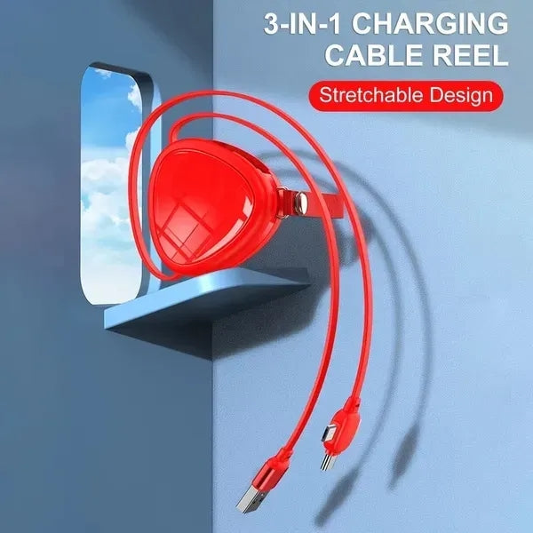 3 in 1 Retractable Multi Charging Cable