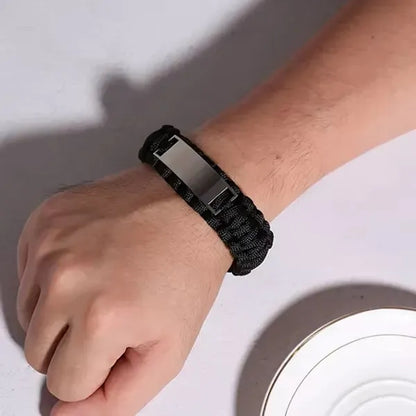 Paracord Bracelet with Metal Plate