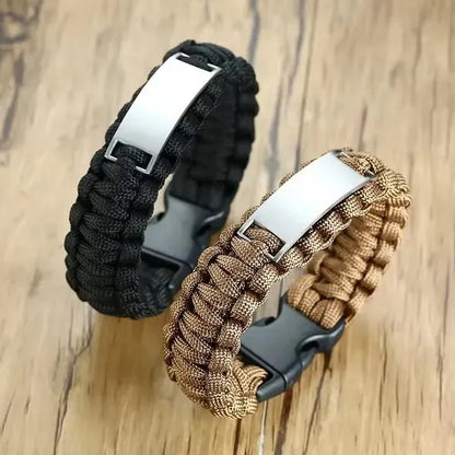 Paracord Bracelet with Metal Plate
