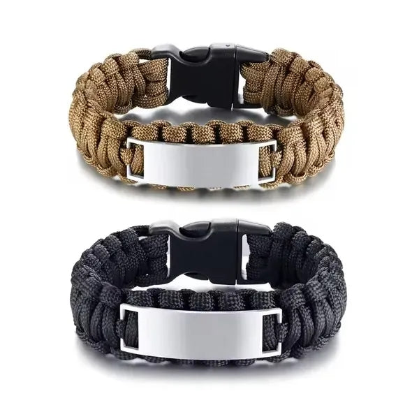 Paracord Bracelet with Metal Plate