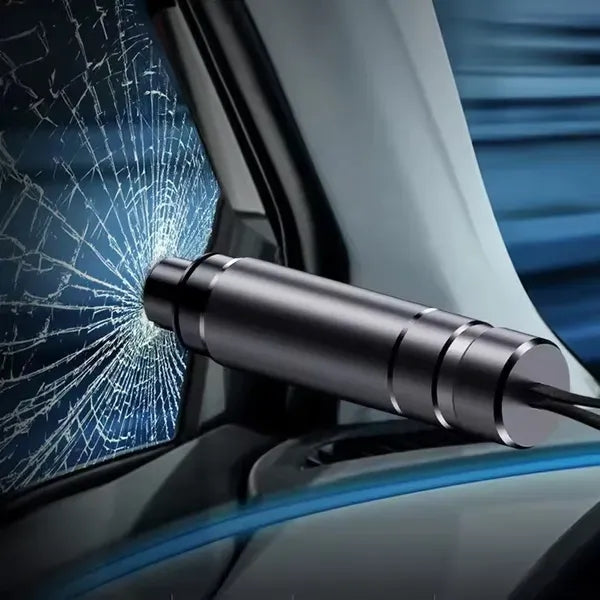 2 In 1 Car Safety Hammer Window Glass Breaker