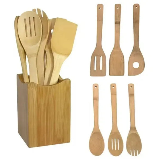 7pcs Bamboo Kitchen Tool Set
