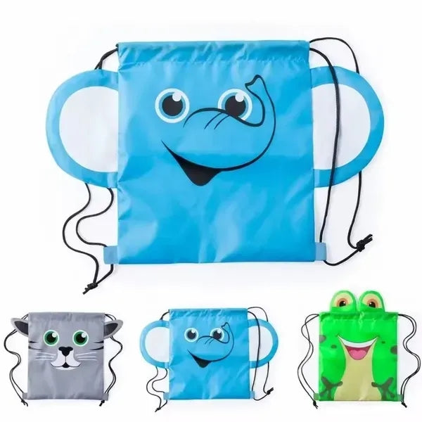 Cartoon Zoo Animal Drawstring Bags