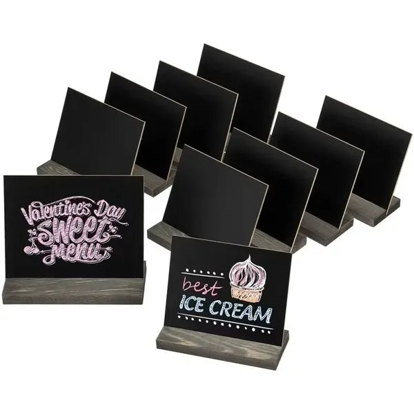 Mini Tabletop Chalkboard Signs with Wood Base