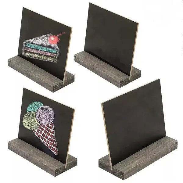 Mini Tabletop Chalkboard Signs with Wood Base