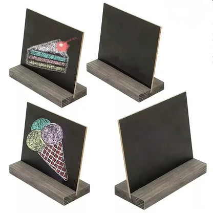 Mini Tabletop Chalkboard Signs with Wood Base