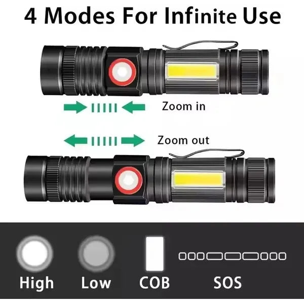 Rechargeable Magnetic LED Tactical Flashlight