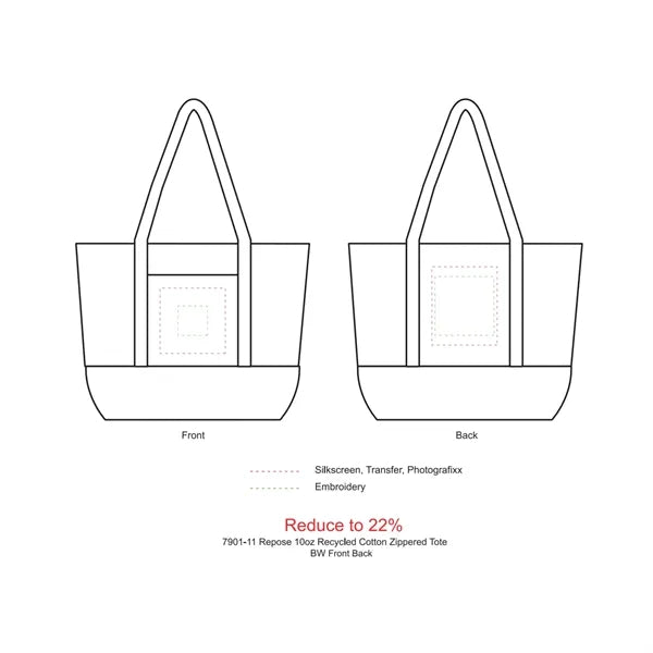 Repose 10oz Recycled Cotton Zippered Tote