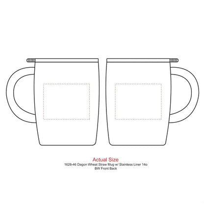 Dagon Wheat Straw Mug w/ Stainless Liner 14oz