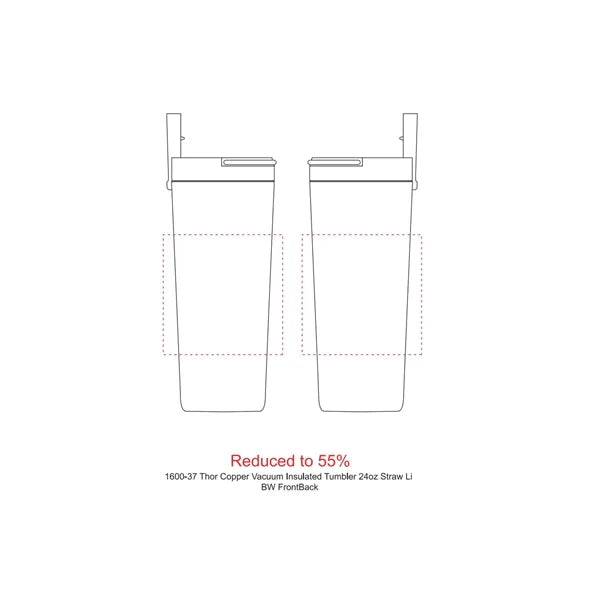 Thor Copper Insulated Tumbler 24oz Flip Straw Lid