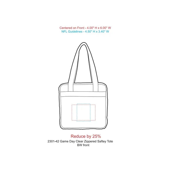 Game Day Clear Zippered Safety Tote