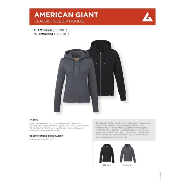 American Giant Classic Full Zip Hoody - Women's