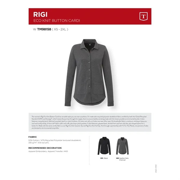 RIGI Eco Knit Button Cardi - Women's