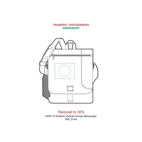 Gridlock Vertical 15" Computer Messenger Bag