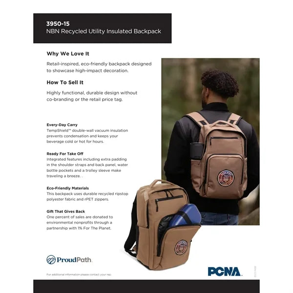 NBN Recycled Utility Insulated Backpack