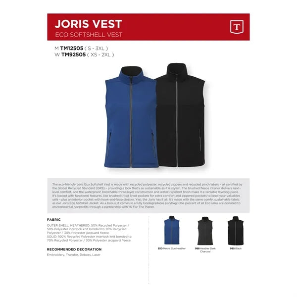 JORIS Eco Softshell Vest- Men's
