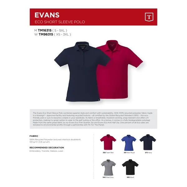 EVANS Eco Short Sleeve Polo - Women's