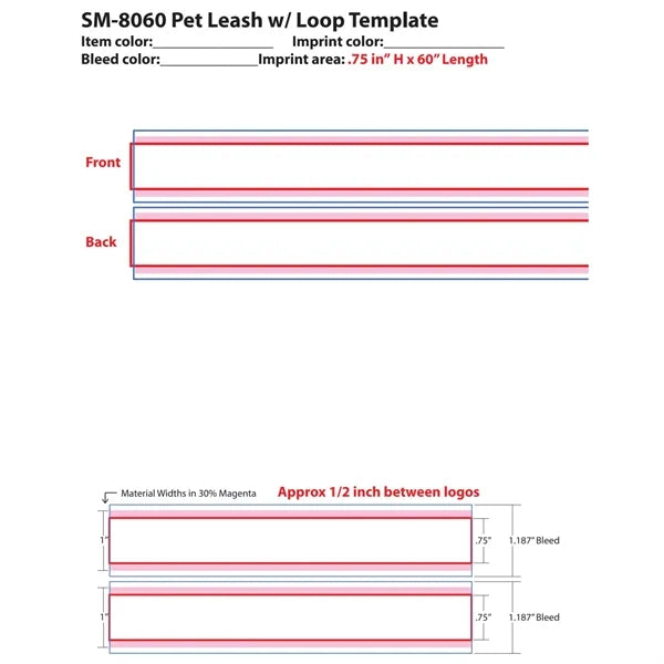 Full Color 1" Wide Premium Pet Leash