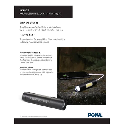 Rechargeable 2200mah Flashlight