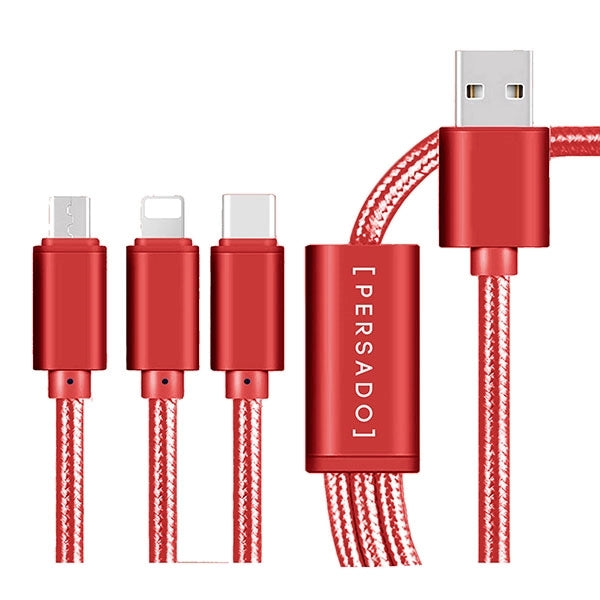 The Virgo 3 in 1 Charging Cable Android, iPhone, Type C adap