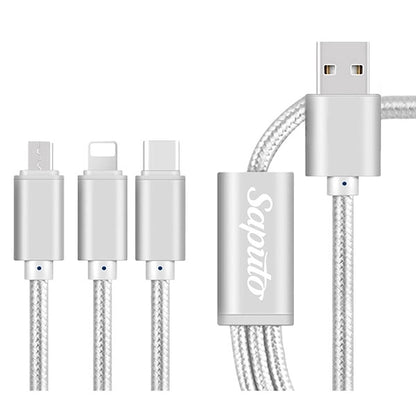 The Virgo 3 in 1 Charging Cable Android, iPhone, Type C adap
