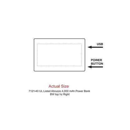 UL Listed Abruzzo 4,000 mAh Power Bank