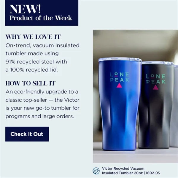 Victor Recycled Vacuum Insulated Tumbler 20oz