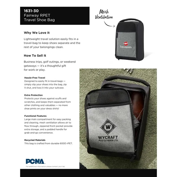 Fairway RPET Travel Shoe Bag
