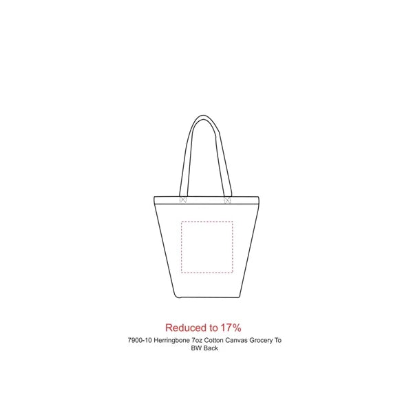 Herringbone 7oz Cotton Canvas Grocery Tote