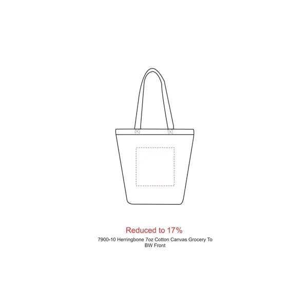 Herringbone 7oz Cotton Canvas Grocery Tote